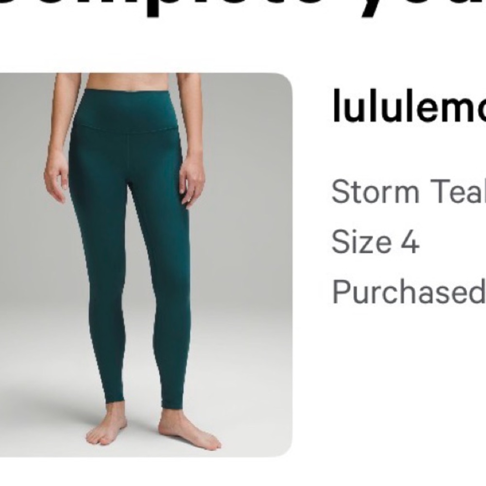 lululemon athletica Storm Teal Leggings Align High Rise 28”